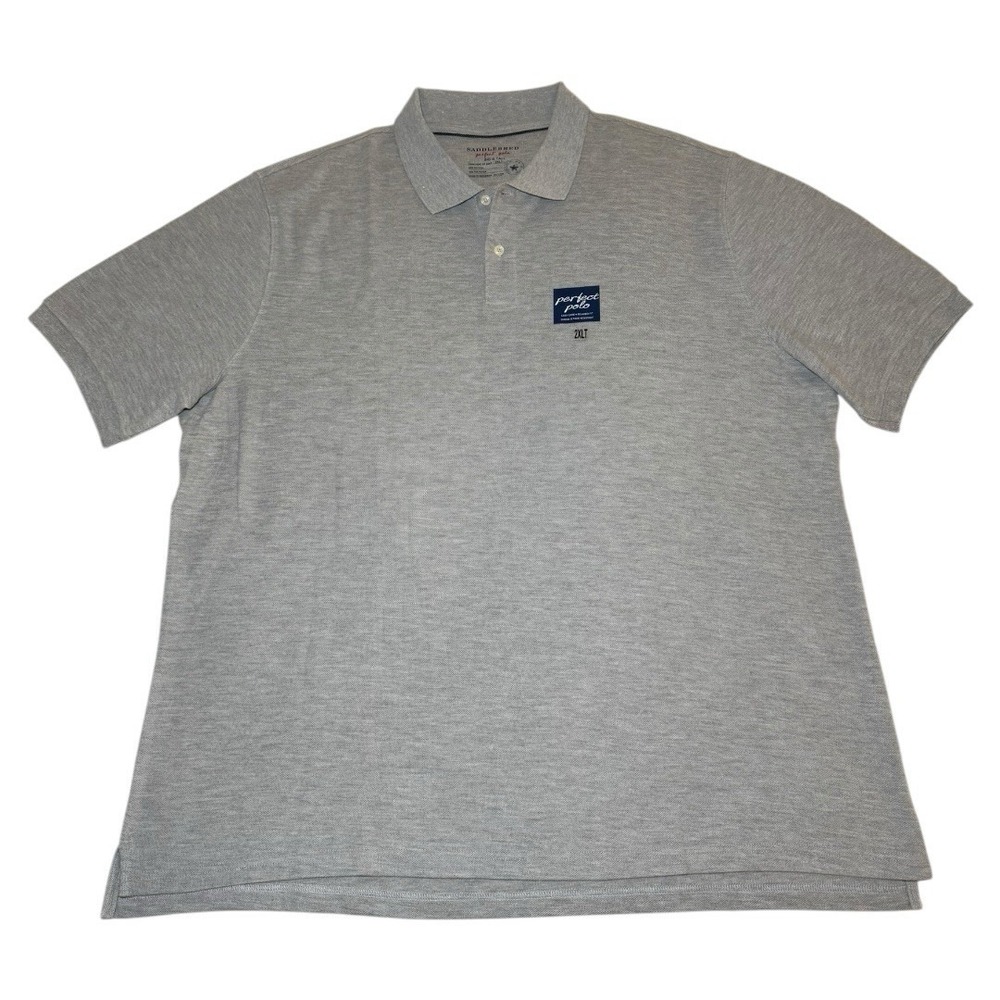 Saddlebred Polo Shirt Men's 2XLT Heather Gray Big & Tall Perfect‎ Polo